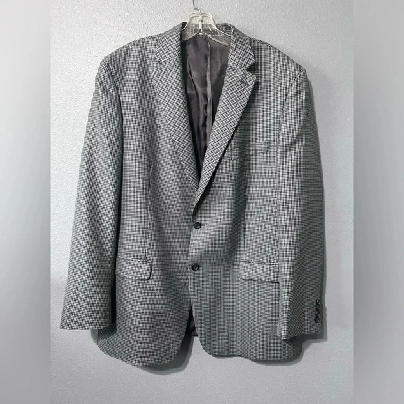 NWOT Lauren Ralph Lauren Mens  Houndstooth Lexington Blazer 46L Silk Wool Blend - Picture 1 of 13